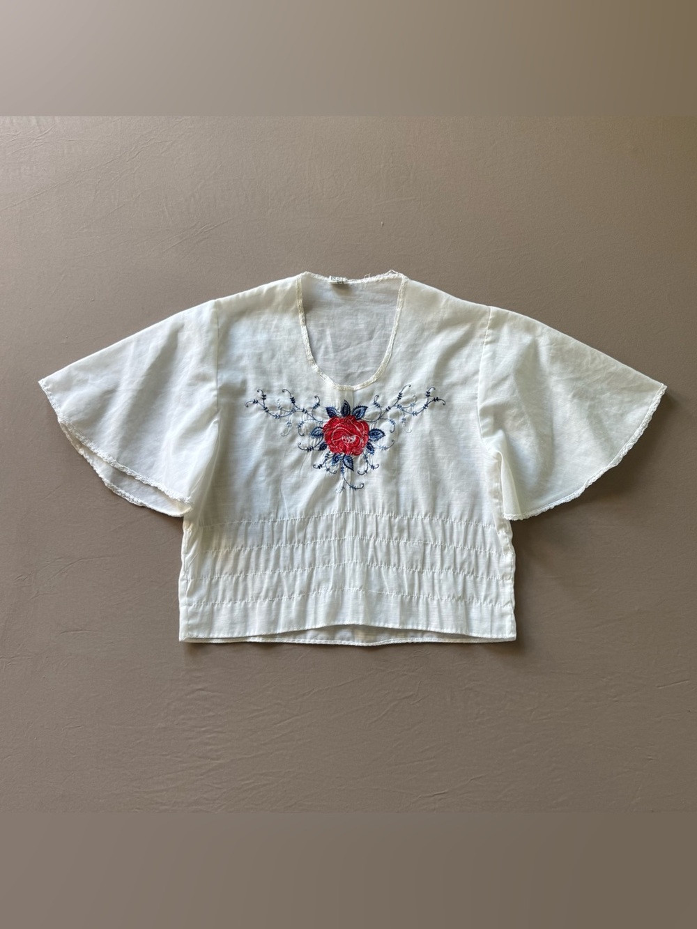 Vintage 70s folk peasant embroidered blouse